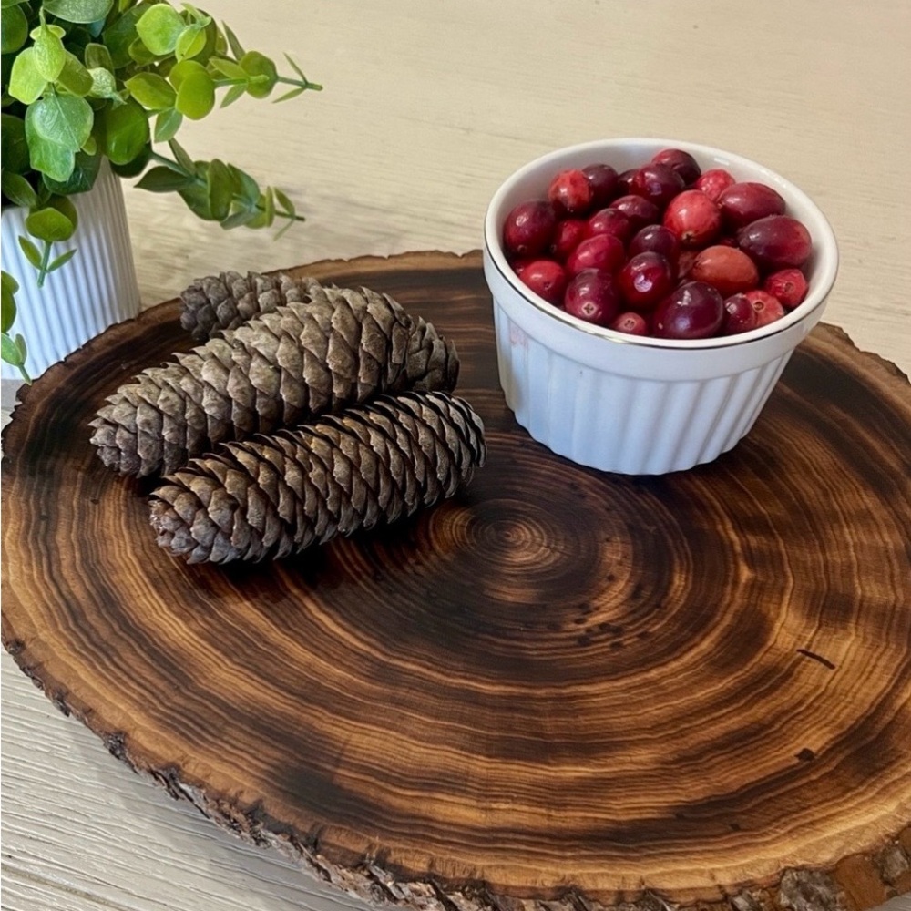 Rustic Wood Slice Riser-Plant Stand-Serving Platter Handmade - Picture 5 of 9